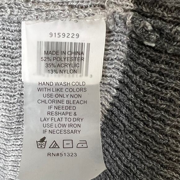 Vince Camuto Long Sleeve Striped Colorblocked Tunic Sweater Green Gray XS - Picture 7 of 7